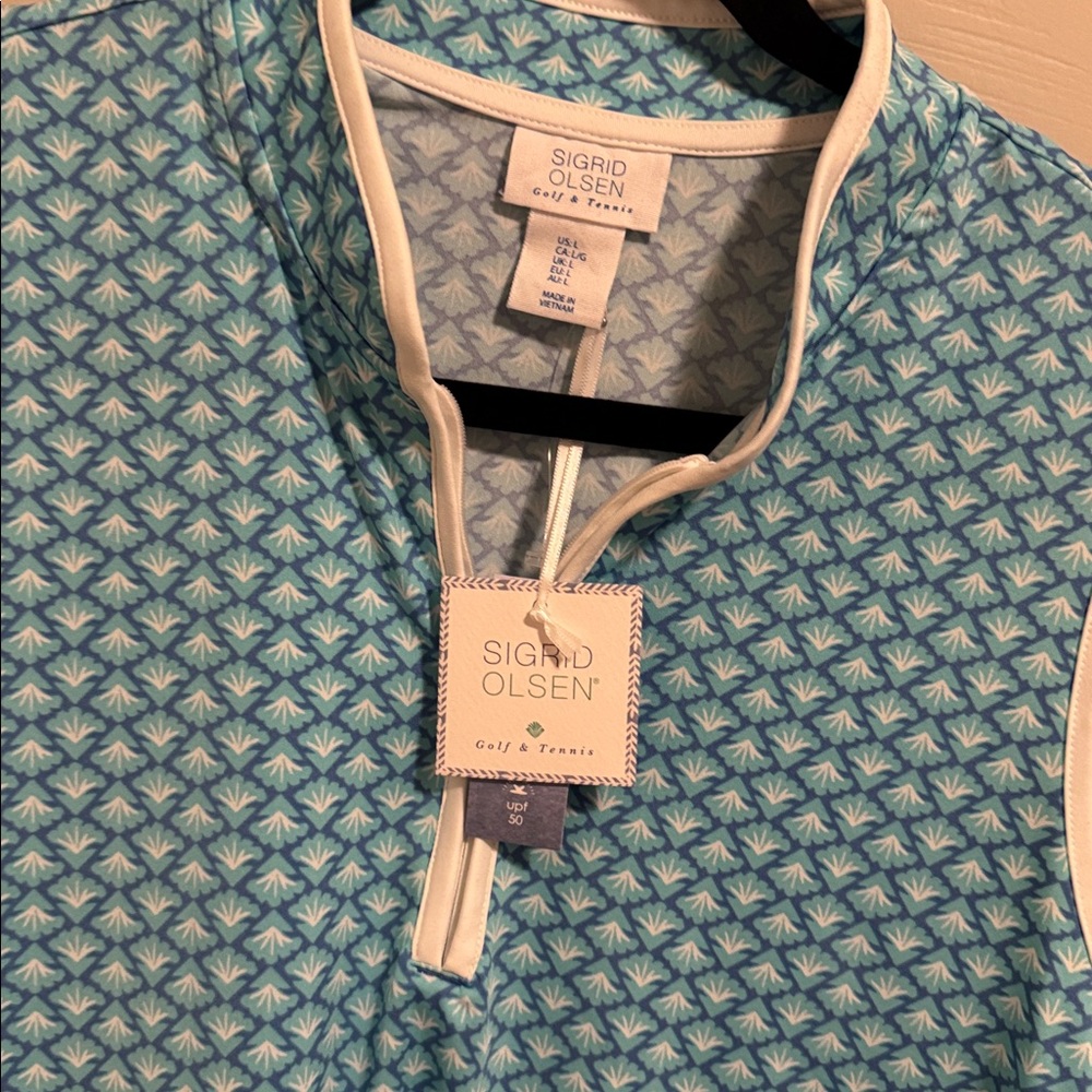 Sigrid Olsen golf & tennis tank with quarter zip. NWT - Picture 2 of 7